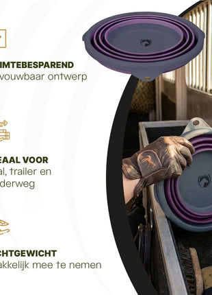 Excellent Horse Vouwbare Emmer Lila/grijs