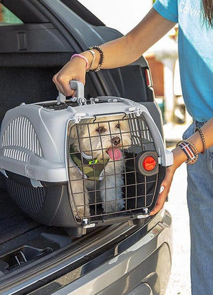 Ferplast Atlas Deluxe 20 Open - transporter z otwieranym sufitem srebrno-czarny [73040899]