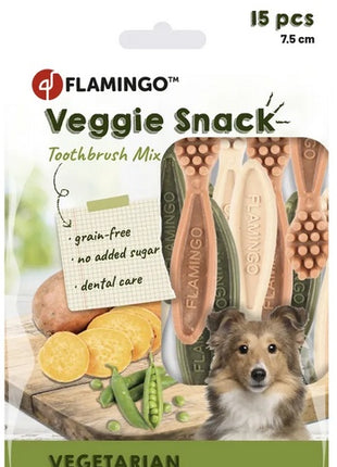 Flamingo Veggie gryzak szczoteczka 7,5cm/15szt