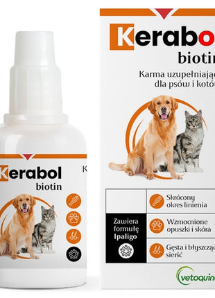 Vetoquinol Biowet Pet Line Kerabol - krople na poprawę sierści 20ml