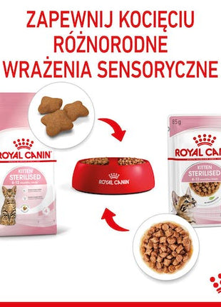 Royal Canin Kitten Sterilised karma mokra w sosie dla kociąt od 6 do 12 miesiąca życia, sterylizowanych saszetka 85g