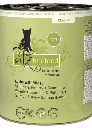 Catz Finefood Classic N.05 Łosoś i drób puszka 800g