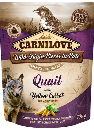 Carnilove Dog Quail & Yellow Carrot - przepiórka i żółta marchew saszetka 300g