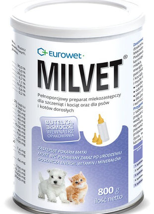 Milvet Preparat mlekozastępczy dla szczeniąt i kociąt 800g