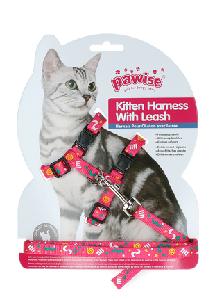 Pawise Kitten Harness With Leash Pink/Purple