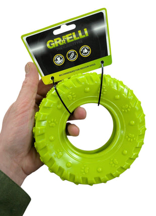 Happy Pet Grrrelli Tyre Groen - Leuke autoband hondenspeelgoed
