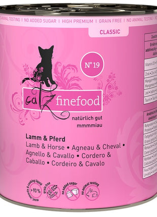 Catz Finefood Classic N.19 Jagnięcina i Konina puszka 800g