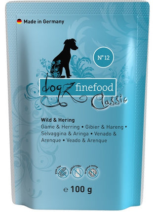 Dogz Finefood Classic N.12 Dziczyzna i śledź saszetka 100g