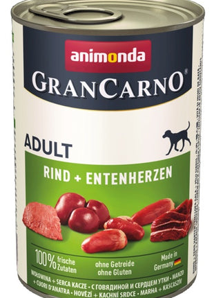 Animonda GranCarno Original Adult Rind Entenherzen Wołowina + Serca kacze puszka 400g