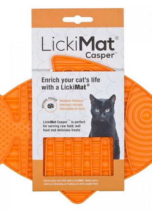 LickiMat Classic Casper Rybka paski miękka pomarańczowa