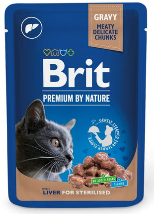 Brit Premium By Nature Cat Sterilised Liver sos saszetka 100g