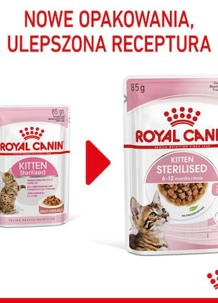 Royal Canin Kitten Sterilised karma mokra w sosie dla kociąt od 6 do 12 miesiąca życia, sterylizowanych saszetka 85g