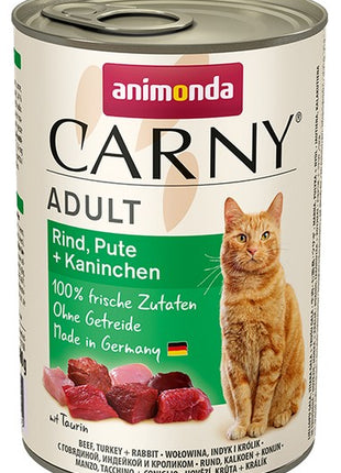 Animonda Carny Adult Wołowina, Indyk + Królik puszka 400g