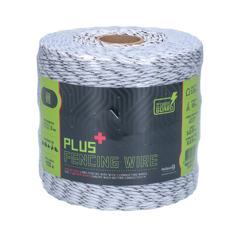 ZoneGuard 3 mm Plus afrasteringsdraad wit en zwart 400 m