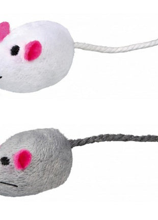 Trixie Myszki szara i biała z kocimiętką grzechoczące 5cm opakowanie 2szt. [TX-4069]