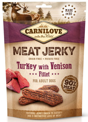 Carnilove Dog Jerky Turkey & Venison Fillet - indyk i filet z dziczyzny 100g