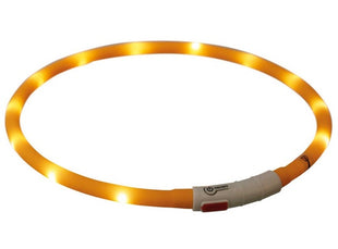 Trixie Opaska LED USB silikonowa XS-XL 70/1cm pomarańczowa