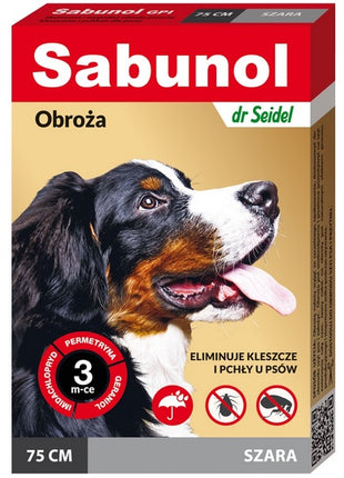 Sabunol GPI Obroża przeciw pchłom dla psa szara 75cm