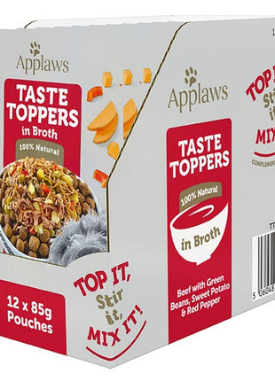 Applaws Taste Toppers Saszetka dla psa - wołowina, zielony groszek, bataty i czerwona papryka w sosie 85g