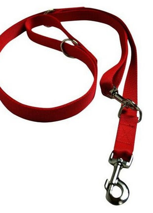 CHABA Smycz taśma regulowana - 10mm x 130/260cm czerwona