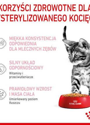 Royal Canin Kitten Sterilised karma mokra w galaretce dla kociąt od 6 do 12 miesiąca życia, sterylizowanych saszetka 85g